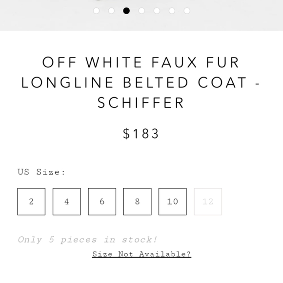Schiffer Off-white faux fur longline belted coat from 4th and reckless - Picture 3 of 7